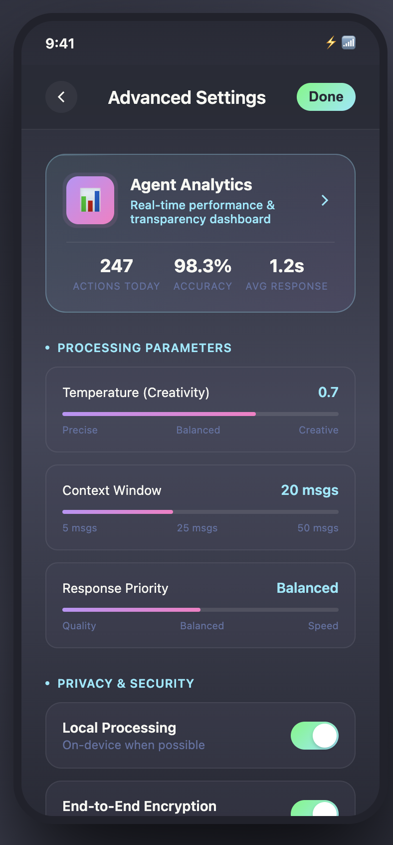Advanced Agent Settings